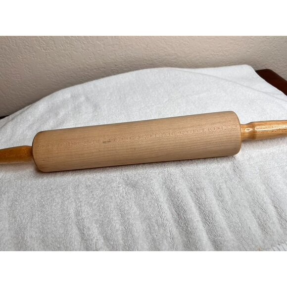 Vintage Foley Wooden Rolling Pin With Handles 18" - Picture 9 of 11